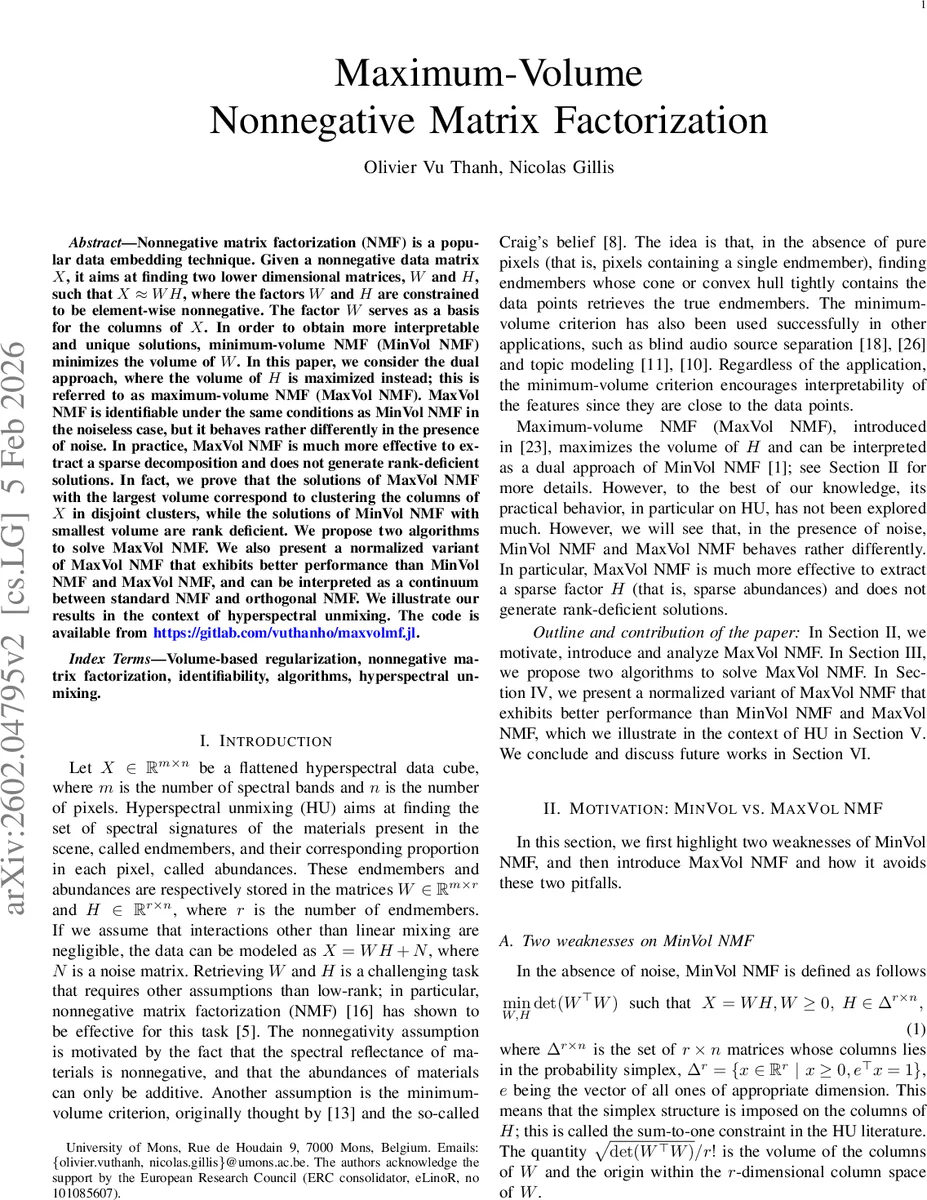 Maximum-Volume Nonnegative Matrix Factorization