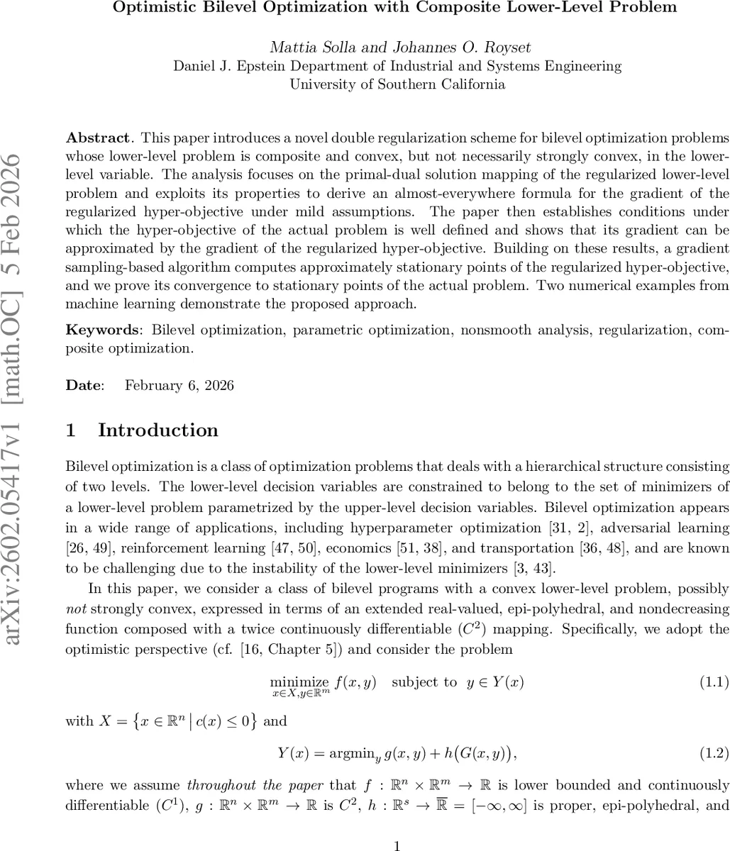 Optimistic Bilevel Optimization with Composite Lower-Level Problem