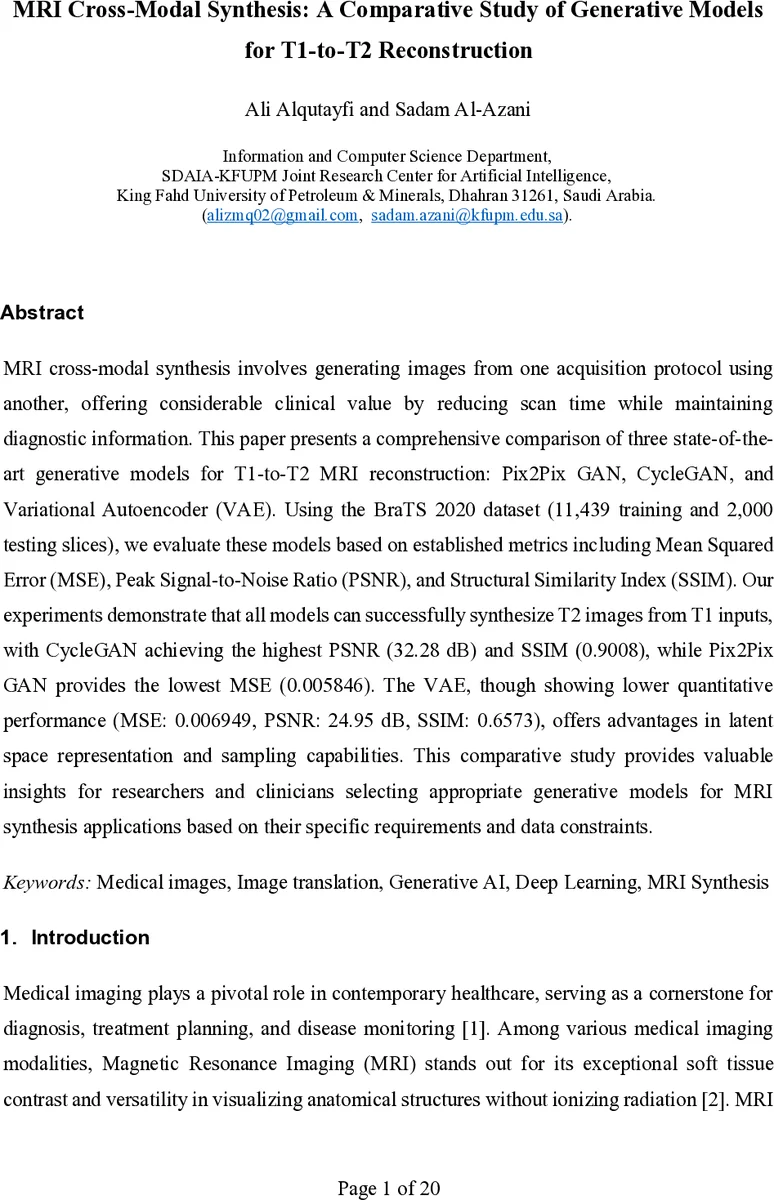 MRI Cross-Modal Synthesis: A Comparative Study of Generative Models for T1-to-T2 Reconstruction