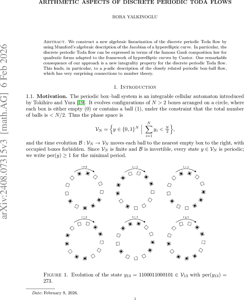 Arithmetic aspects of discrete periodic Toda flows