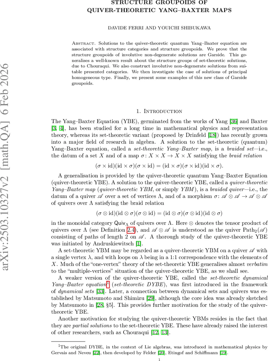 Structure groupoids of quiver-theoretic Yang-Baxter maps
