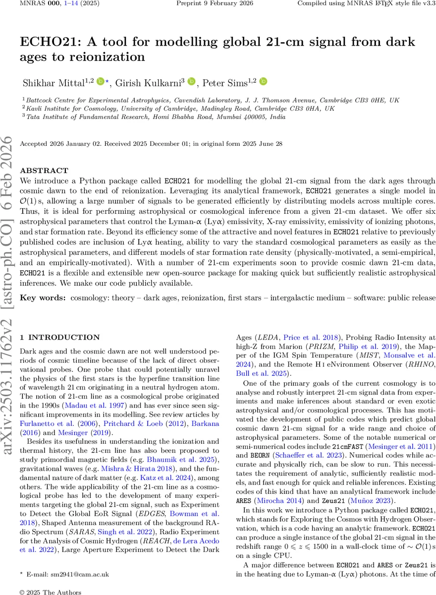 ECHO21: a tool for modelling global 21-cm signal from dark ages to reionization