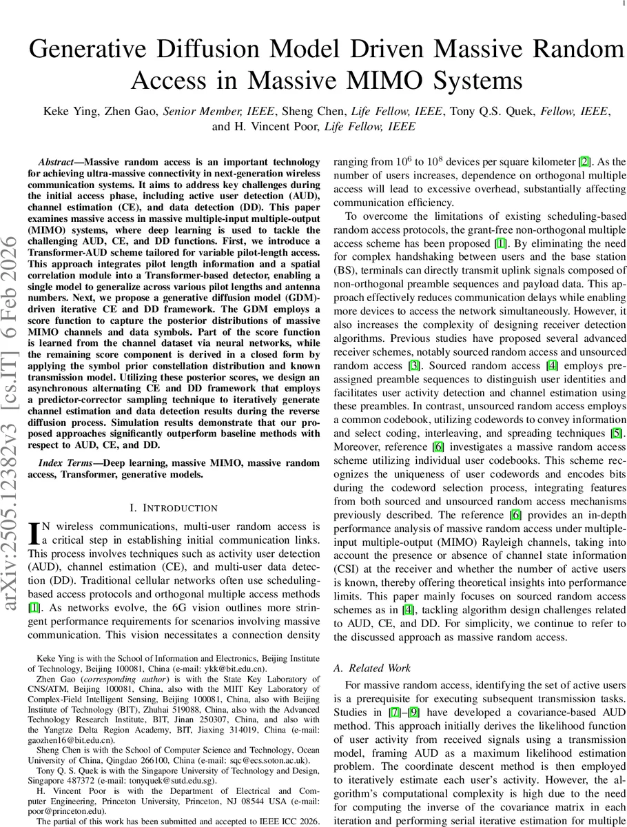 Generative Diffusion Model Driven Massive Random Access in Massive MIMO Systems