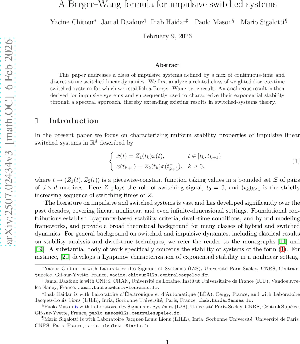 A Berger-Wang formula for impulsive switched systems