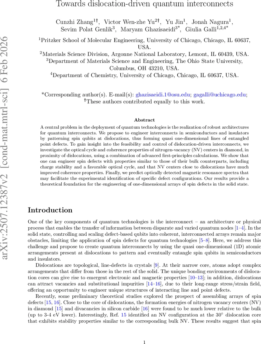Towards dislocation-driven quantum interconnects