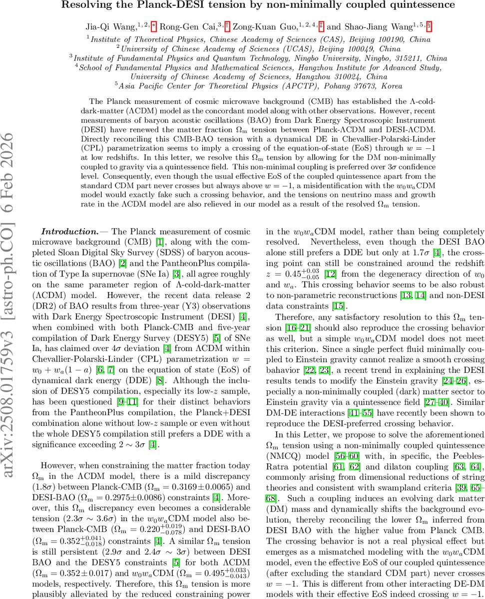 Resolving the Planck-DESI tension by non-minimally coupled quintessence