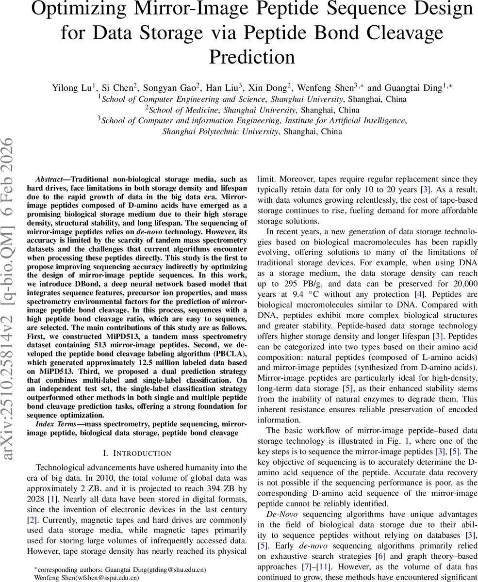 Optimizing Mirror-Image Peptide Sequence Design for Data Storage via Peptide Bond Cleavage Prediction