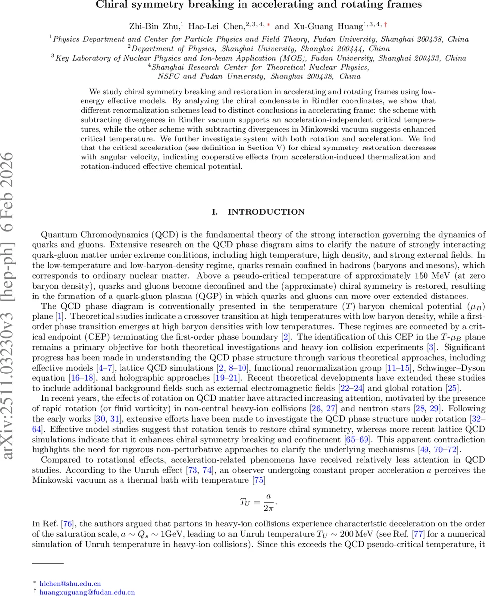 Chiral symmetry breaking in accelerating and rotating frames