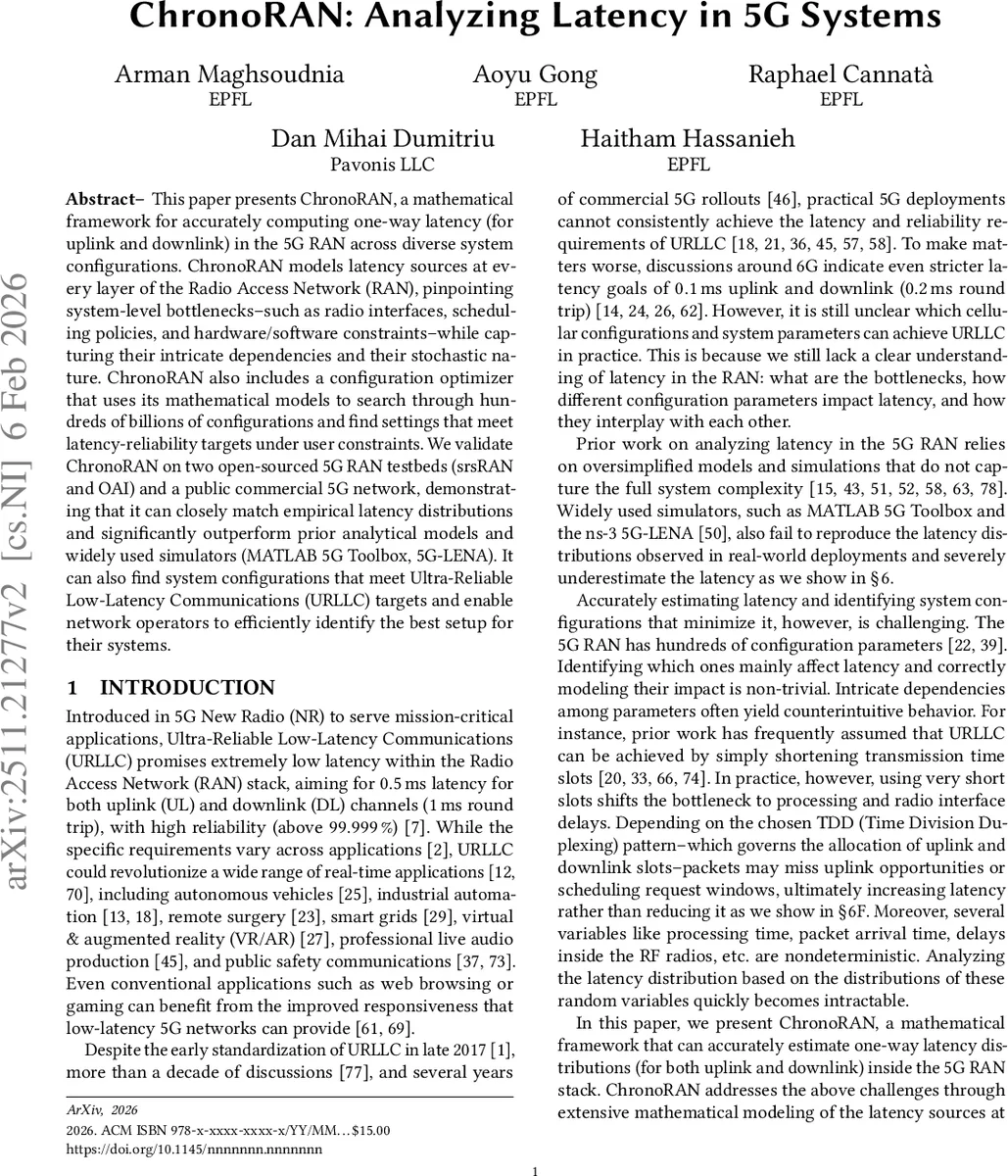 ChronoRAN: Analyzing Latency in 5G Systems