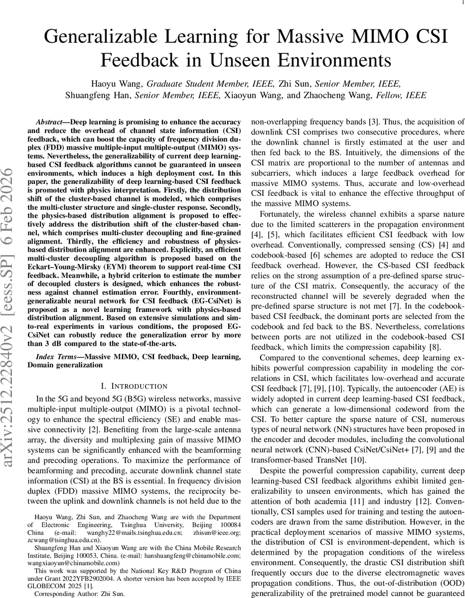 Generalizable Learning for Massive MIMO CSI Feedback in Unseen Environments