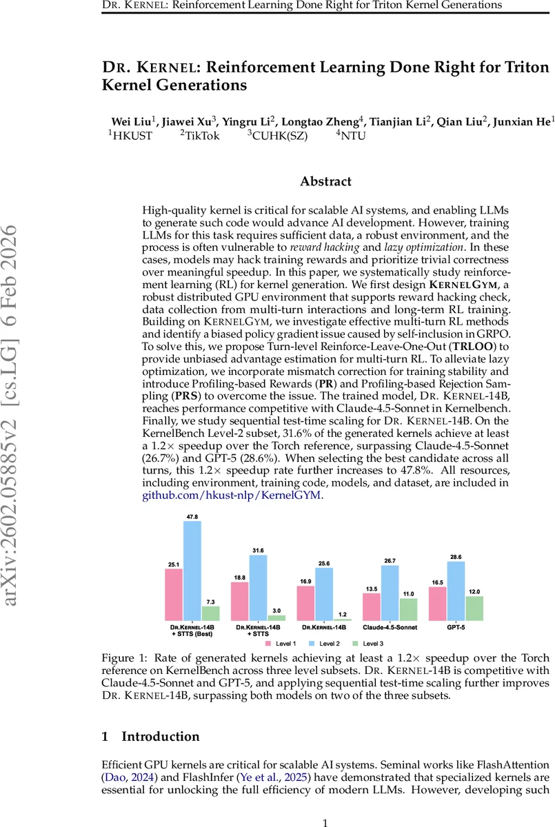 Dr. Kernel: Reinforcement Learning Done Right for Triton Kernel Generations