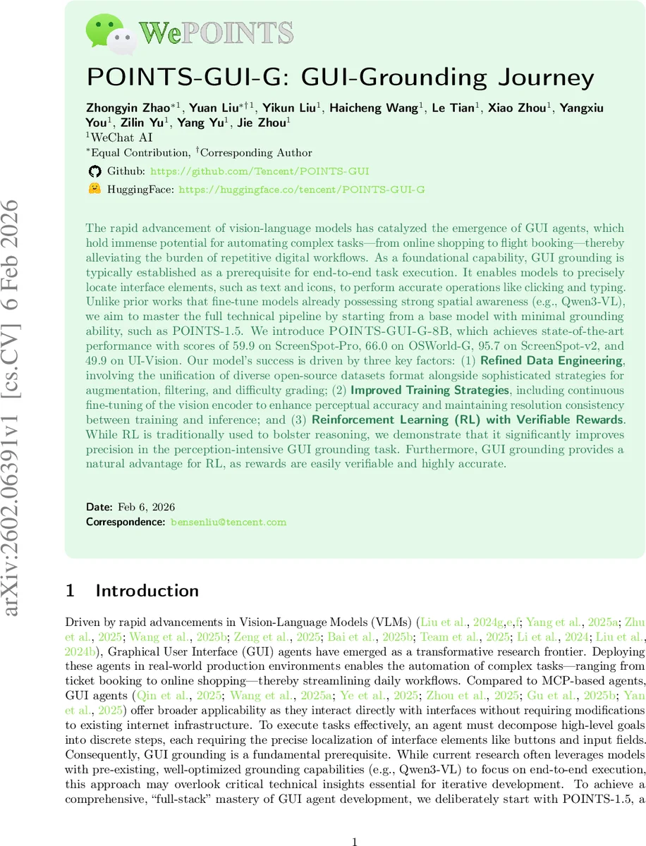 POINTS-GUI-G: GUI-Grounding Journey