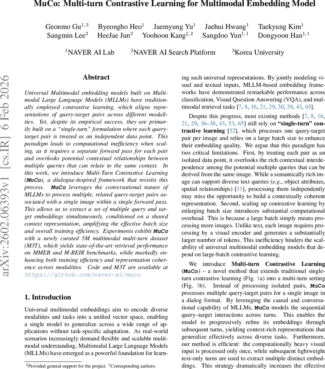 MuCo: Multi-turn Contrastive Learning for Multimodal Embedding Model