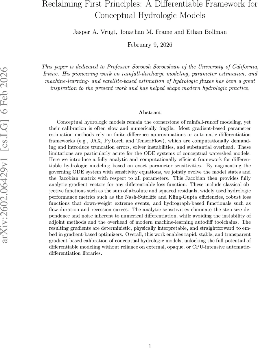 Reclaiming First Principles: A Differentiable Framework for Conceptual Hydrologic Models