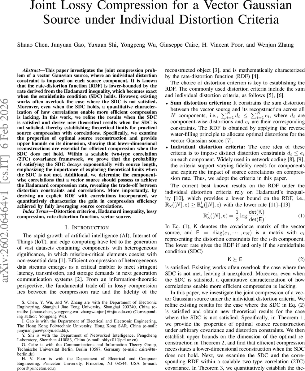 Joint Lossy Compression for a Vector Gaussian Source under Individual Distortion Criteria