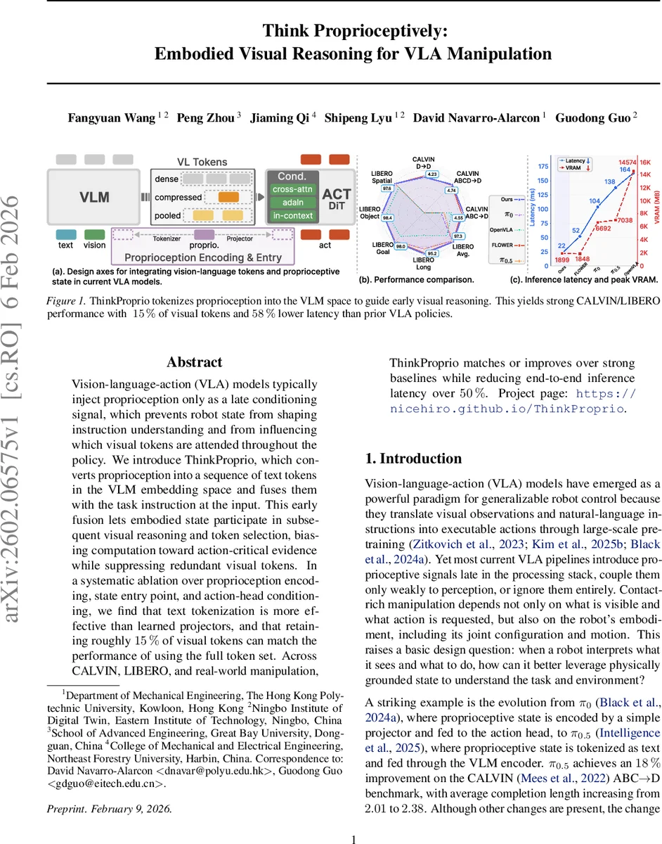 Think Proprioceptively: Embodied Visual Reasoning for VLA Manipulation