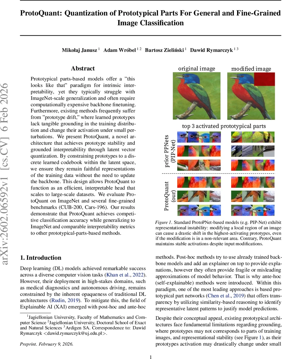 ProtoQuant: Quantization of Prototypical Parts For General and Fine-Grained Image Classification