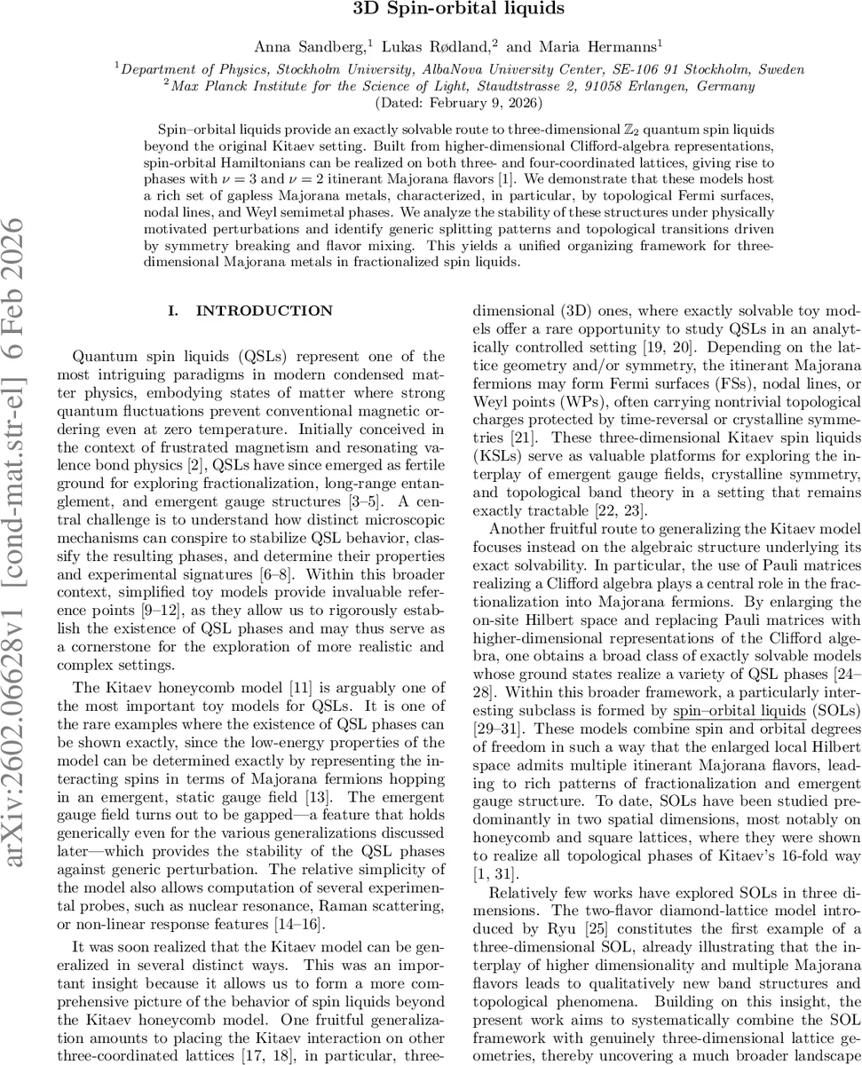 3D Spin-orbital liquids
