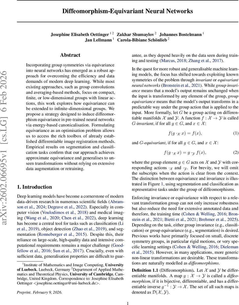 Diffeomorphism-Equivariant Neural Networks
