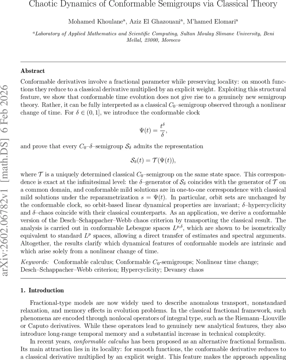 Chaotic Dynamics of Conformable Semigroups via Classical Theory