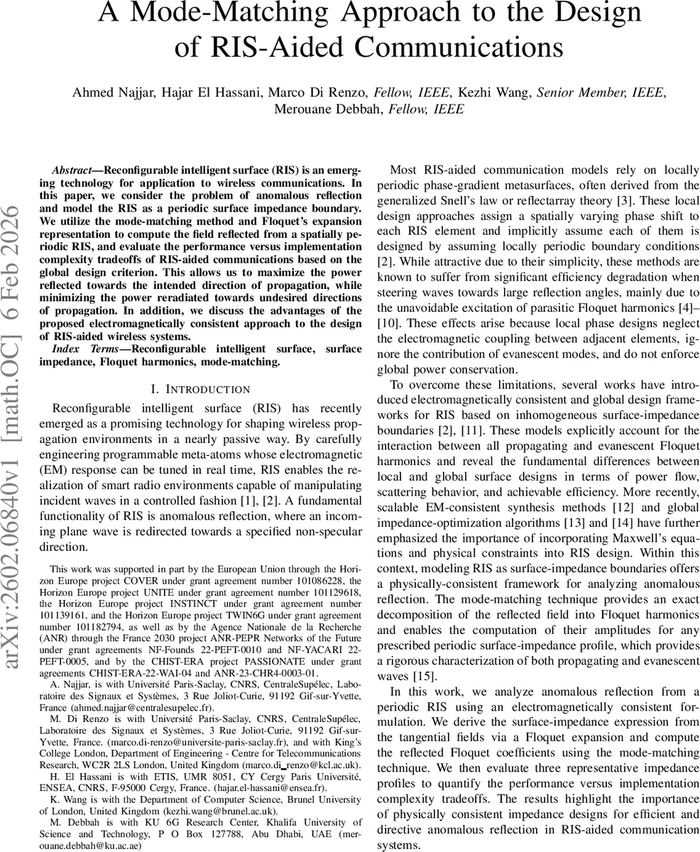 A Mode-Matching Approach to the Design of RIS-Aided Communications