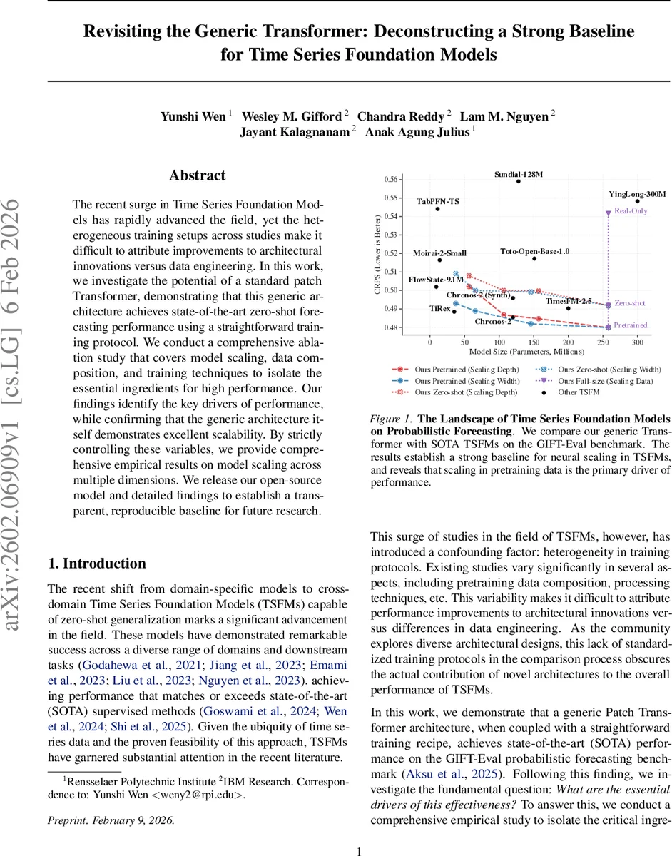 Revisiting the Generic Transformer: Deconstructing a Strong Baseline for Time Series Foundation Models