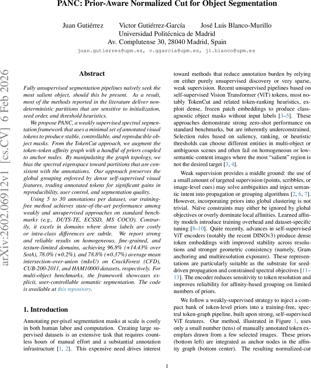 PANC: Prior-Aware Normalized Cut for Object Segmentation