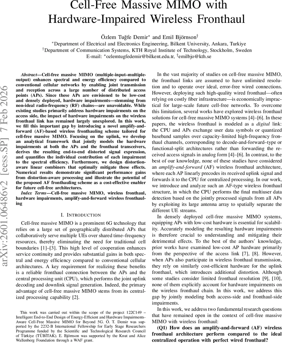 Cell-Free Massive MIMO with Hardware-Impaired Wireless Fronthaul