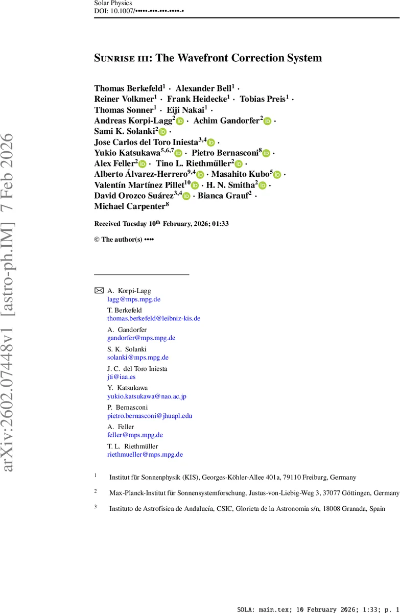 Sunrise III: The Wavefront Correction System