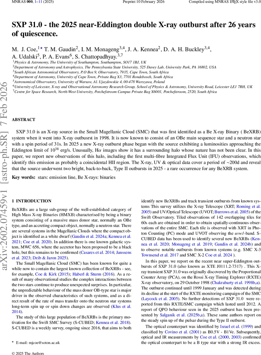 SXP 31.0 -- the 2025 near-Eddington double X-ray outburst after 26 years of quiescence