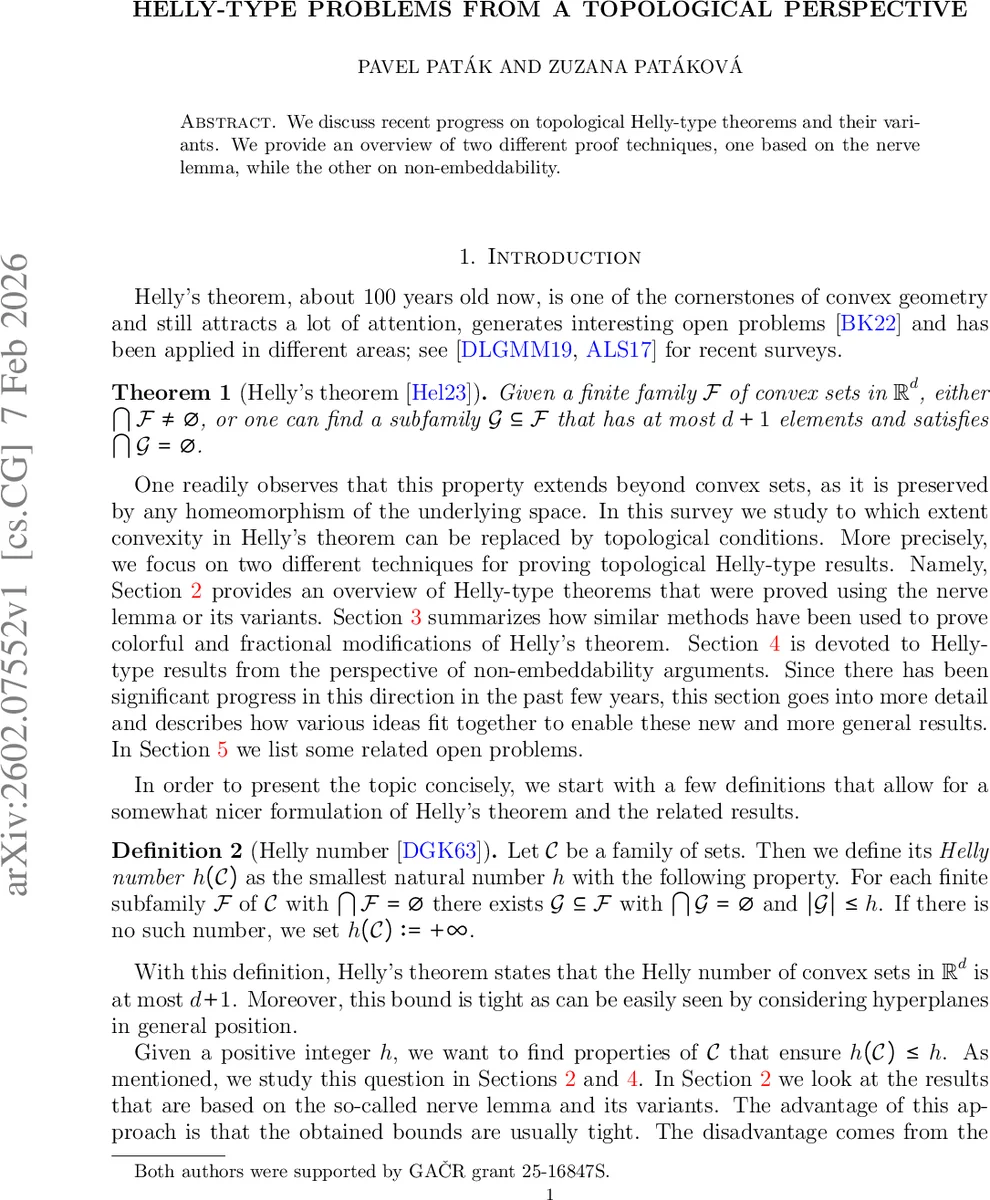 Helly-type problems from a topological perspective