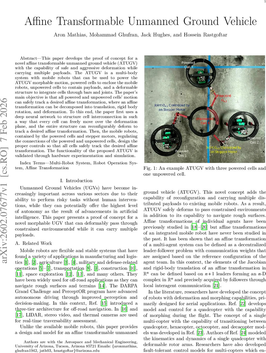 Affine Transformable Unmanned Ground Vehicle