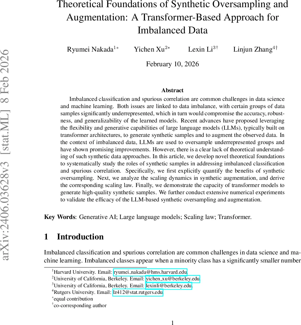 Synthetic Oversampling: Theory and A Practical Approach Using LLMs to Address Data Imbalance