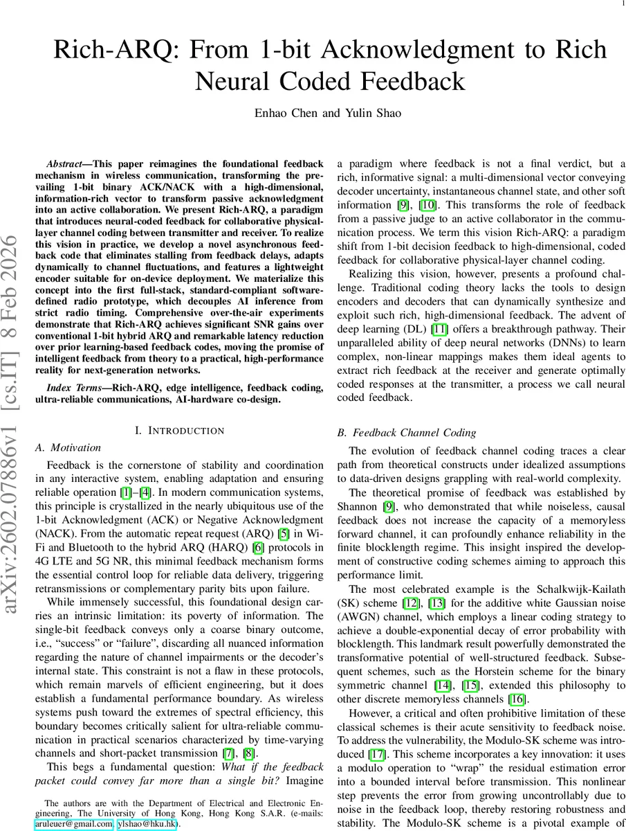 Rich-ARQ: From 1-bit Acknowledgment to Rich Neural Coded Feedback