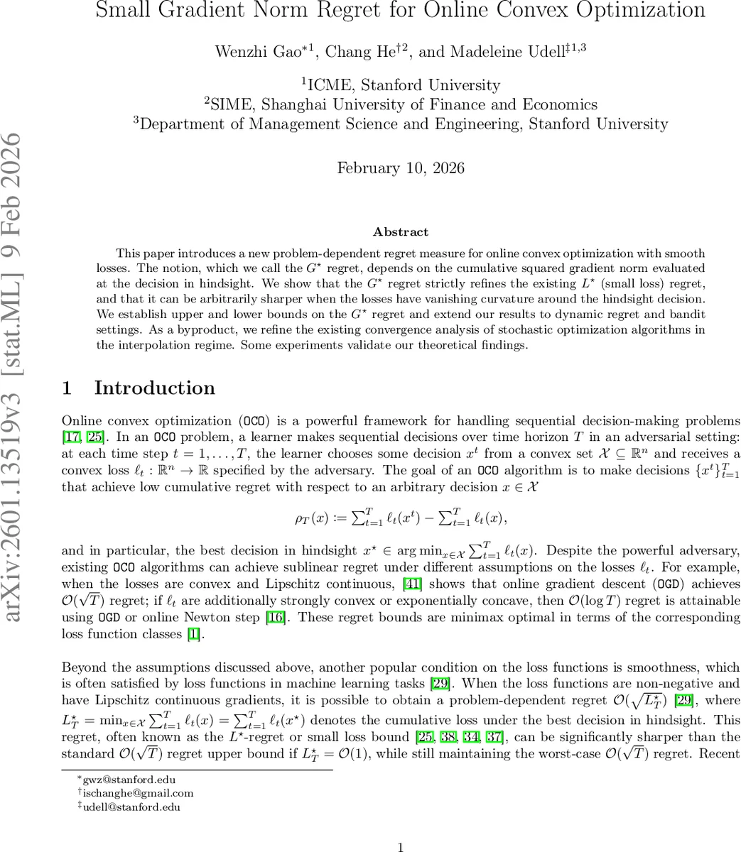 Small Gradient Norm Regret for Online Convex Optimization