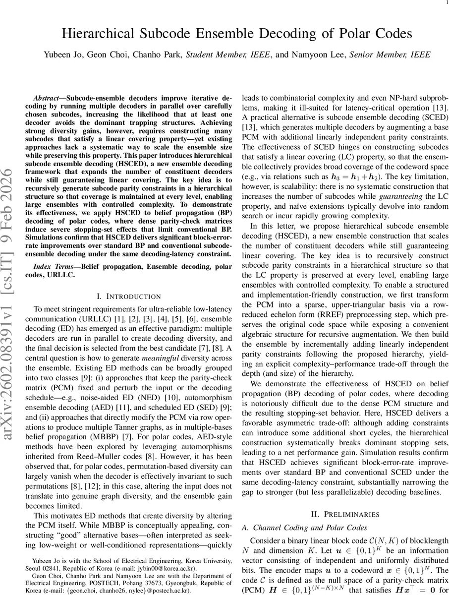Hierarchical Subcode Ensemble Decoding of Polar Codes