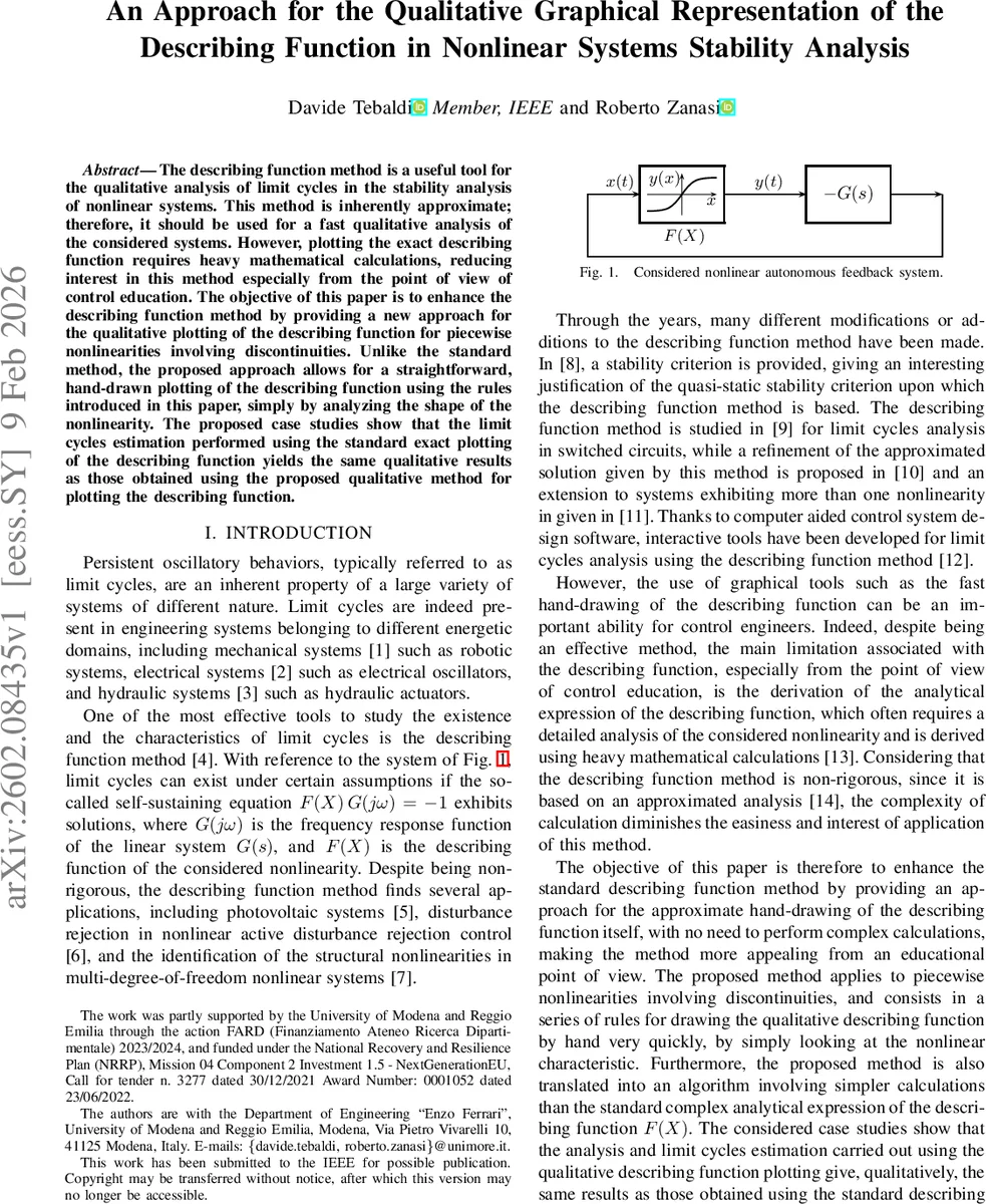 An Approach for the Qualitative Graphical Representation of the Describing Function in Nonlinear Systems Stability Analysis