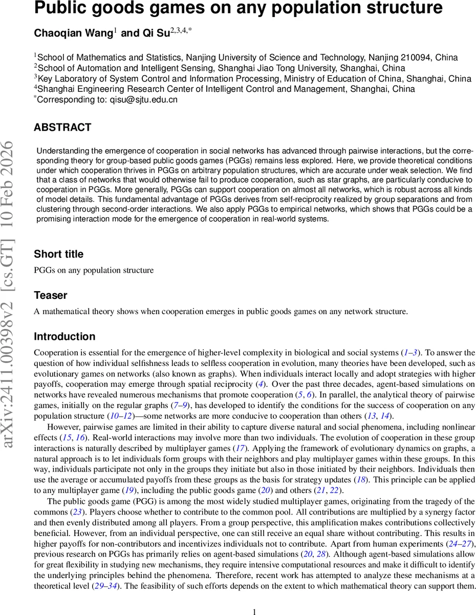 Public goods games on any population structure