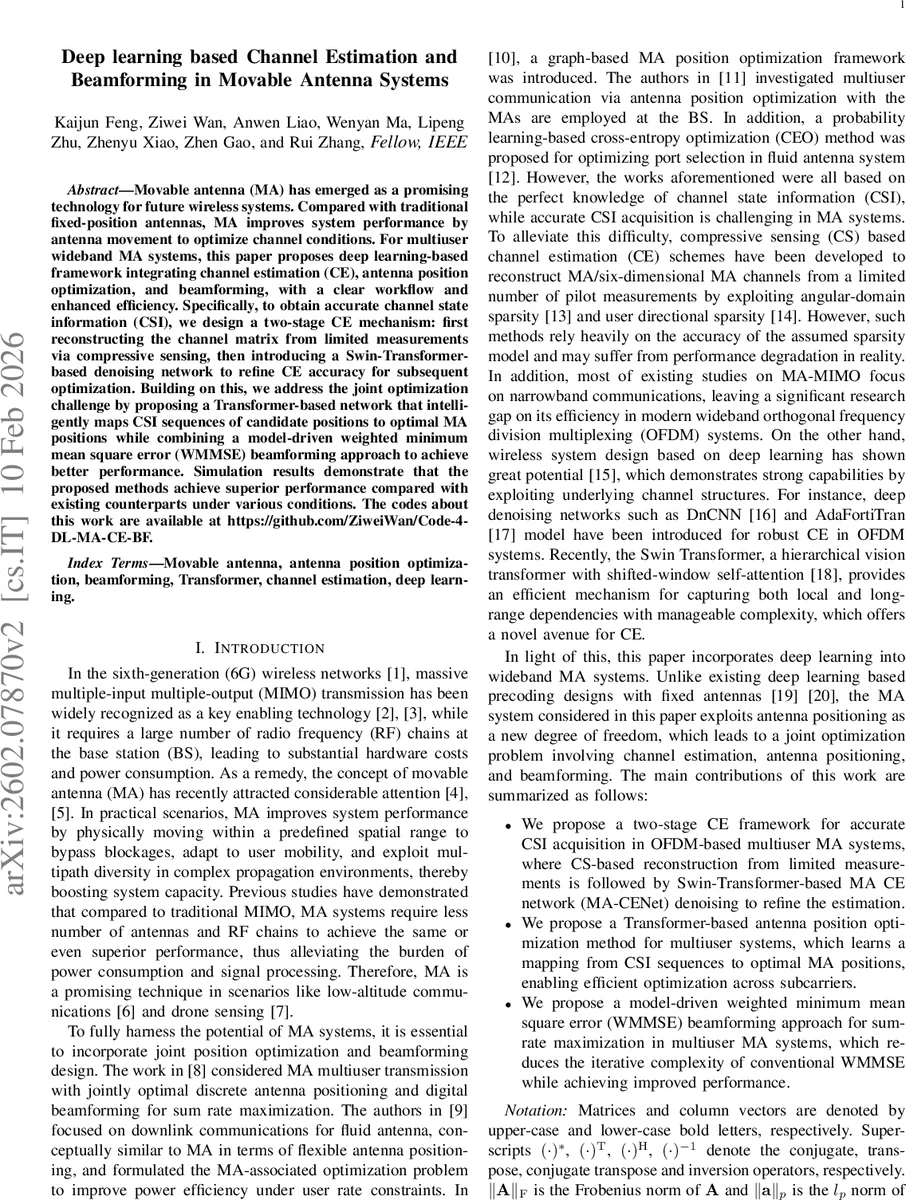 Deep learning based Channel Estimation and Beamforming in Movable Antenna Systems