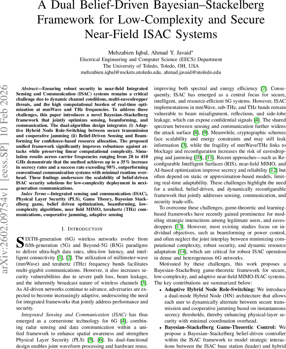 A Dual Belief-Driven Bayesian-Stackelberg Framework for Low-Complexity and Secure Near-Field ISAC Systems