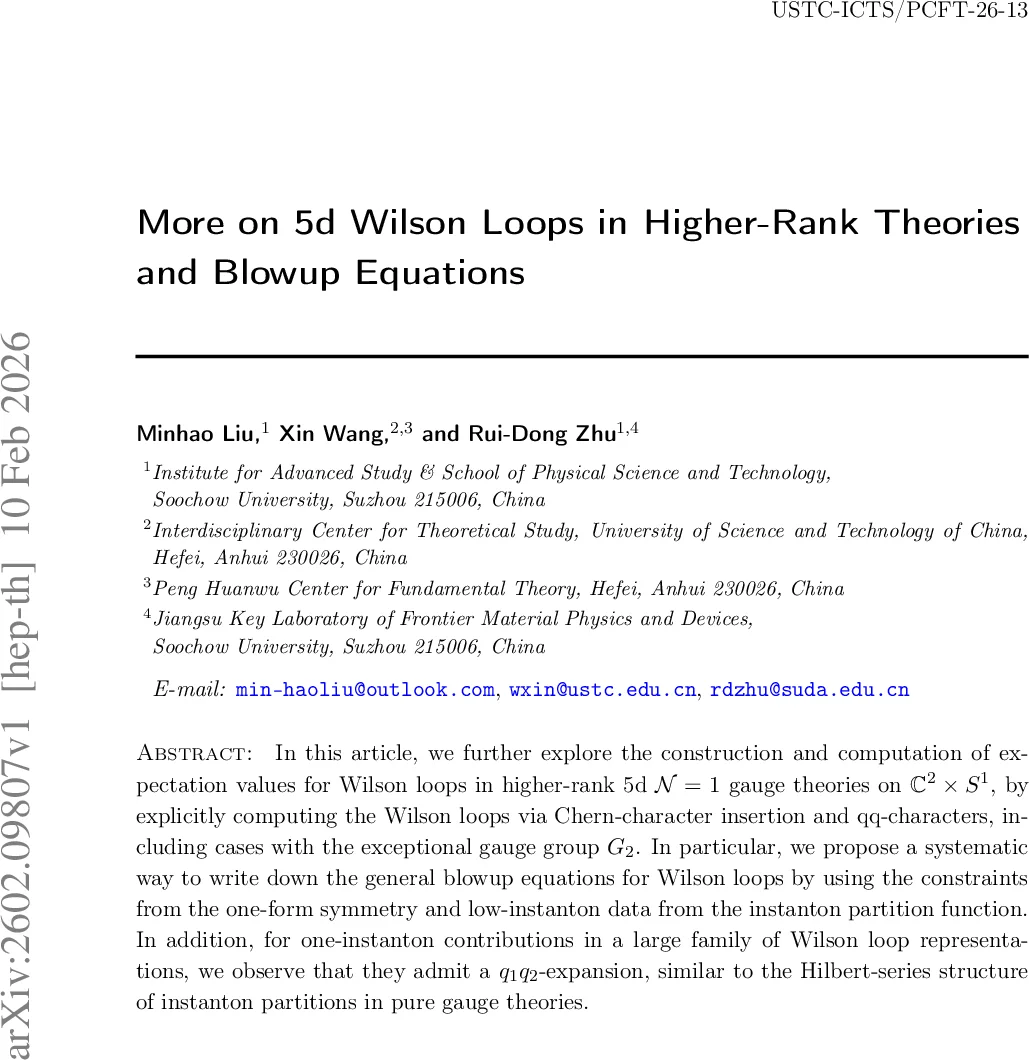 More on 5d Wilson Loops in Higher-Rank Theories and Blowup Equations