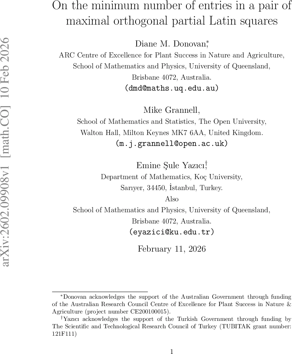 On the minimum number of entries in a pair of maximal orthogonal partial Latin squares