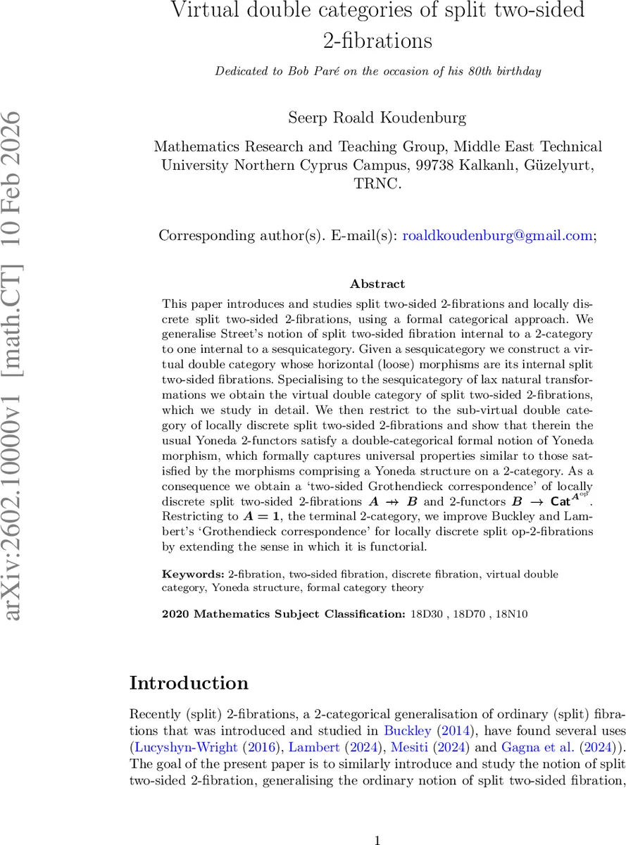 Virtual double categories of split two-sided 2-fibrations