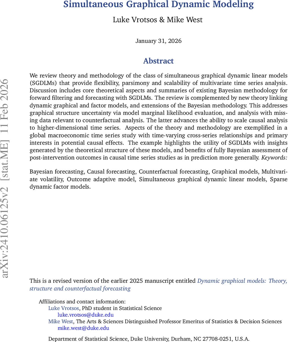 Simultaneous Graphical Dynamic Modeling