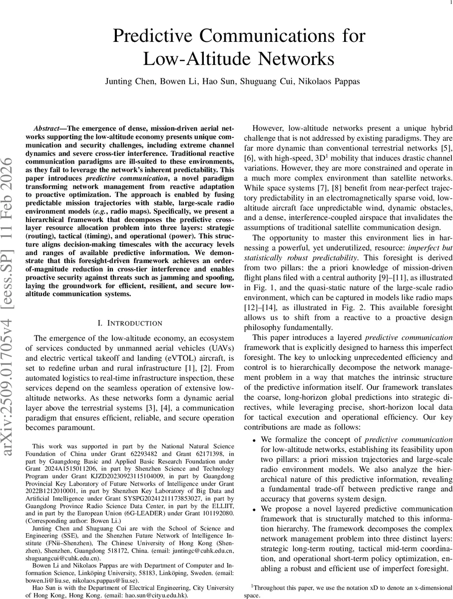Predictive Communications for Low-Altitude Networks