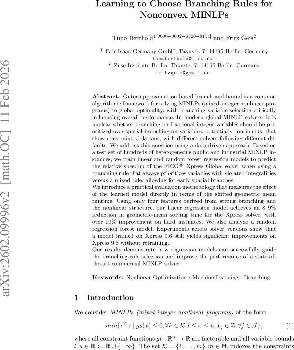 Learning to Choose Branching Rules for Nonconvex MINLPs