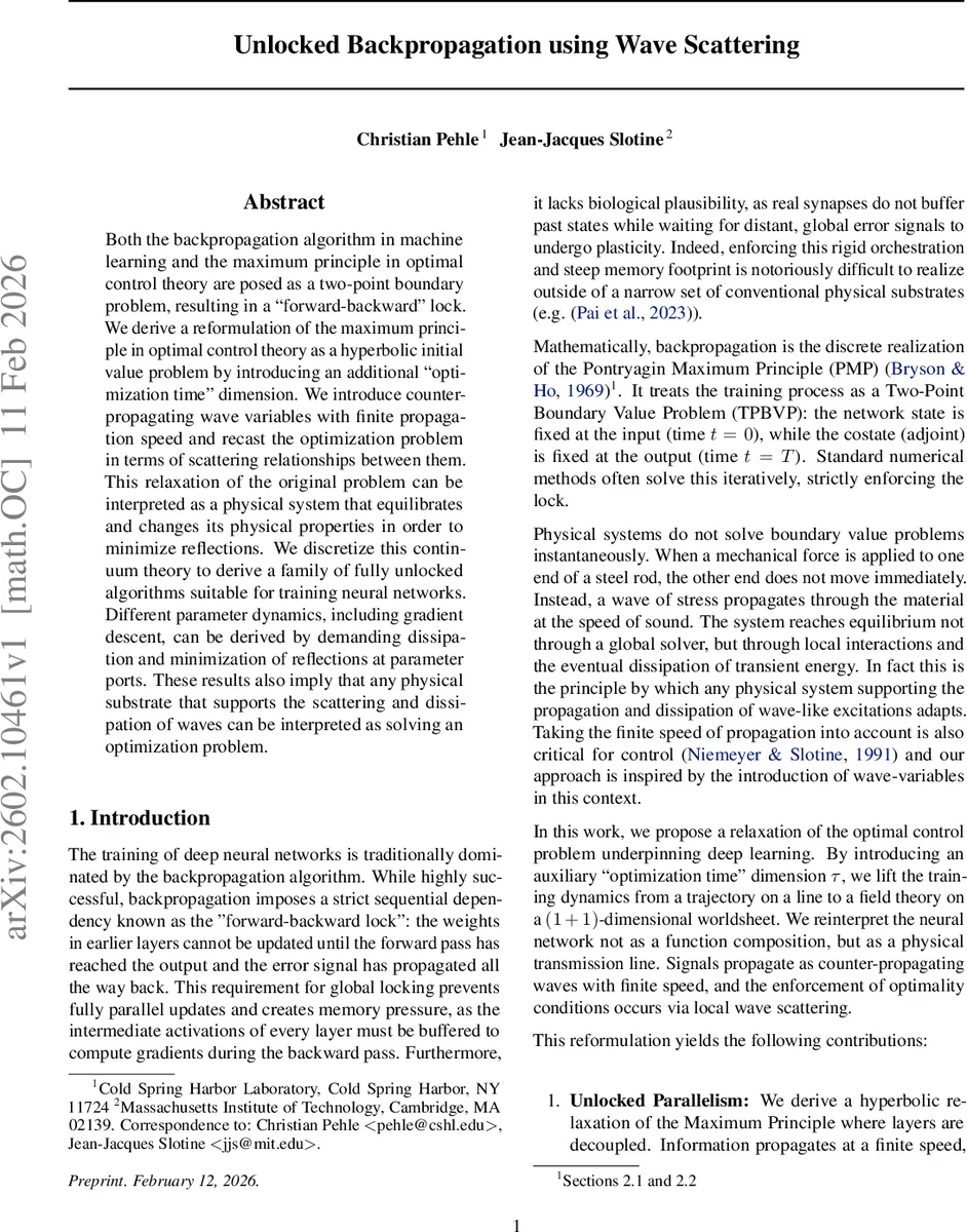 Unlocked Backpropagation using Wave Scattering
