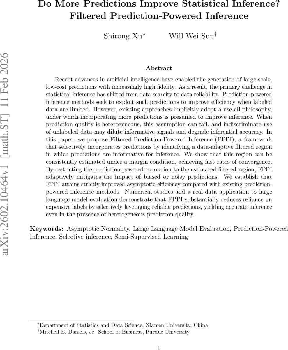 Do More Predictions Improve Statistical Inference? Filtered Prediction-Powered Inference