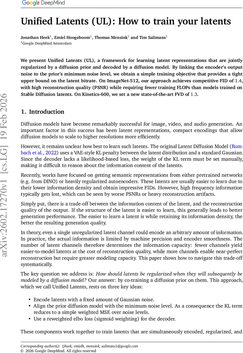 Unified Latents (UL): How to train your latents