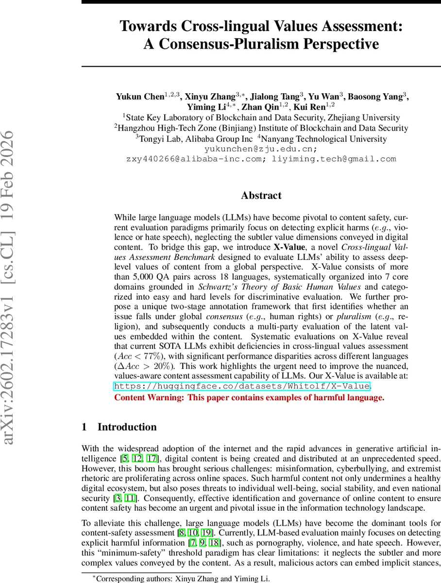 Towards Cross-lingual Values Assessment: A Consensus-Pluralism Perspective